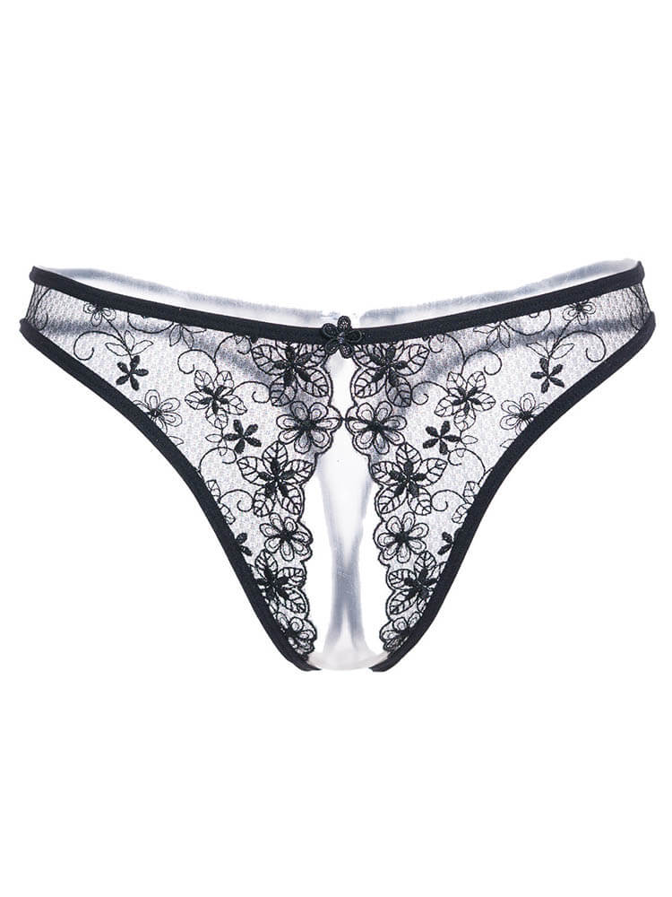 Men's Sexy Transparent Open Crotch No-Remove Briefs 