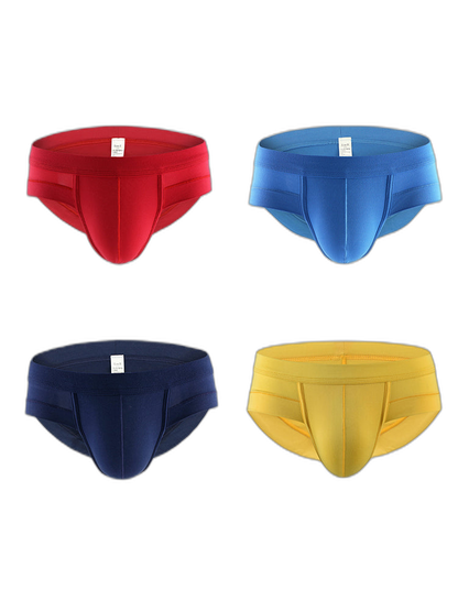 4 Pack Men's Solid Breathable Anti-Pinch Briefs