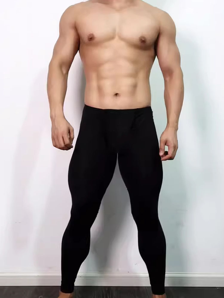 Men's Solid Color Ultra-Thin Elastic Leggings