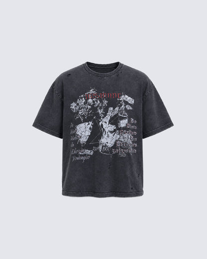 KIIKIO Grunge Distressed Tee