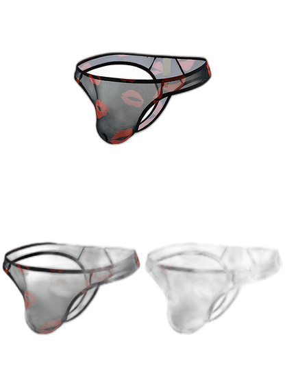 3 Pack Sexy Print Low-rise Thongs for Men