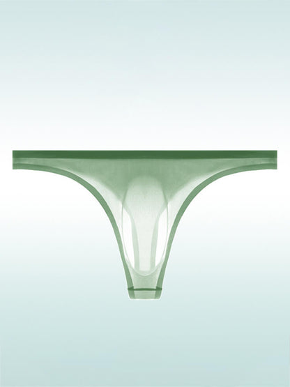 Men's Sexy Sheer U-Bulge Pouch Ice Silk Thong