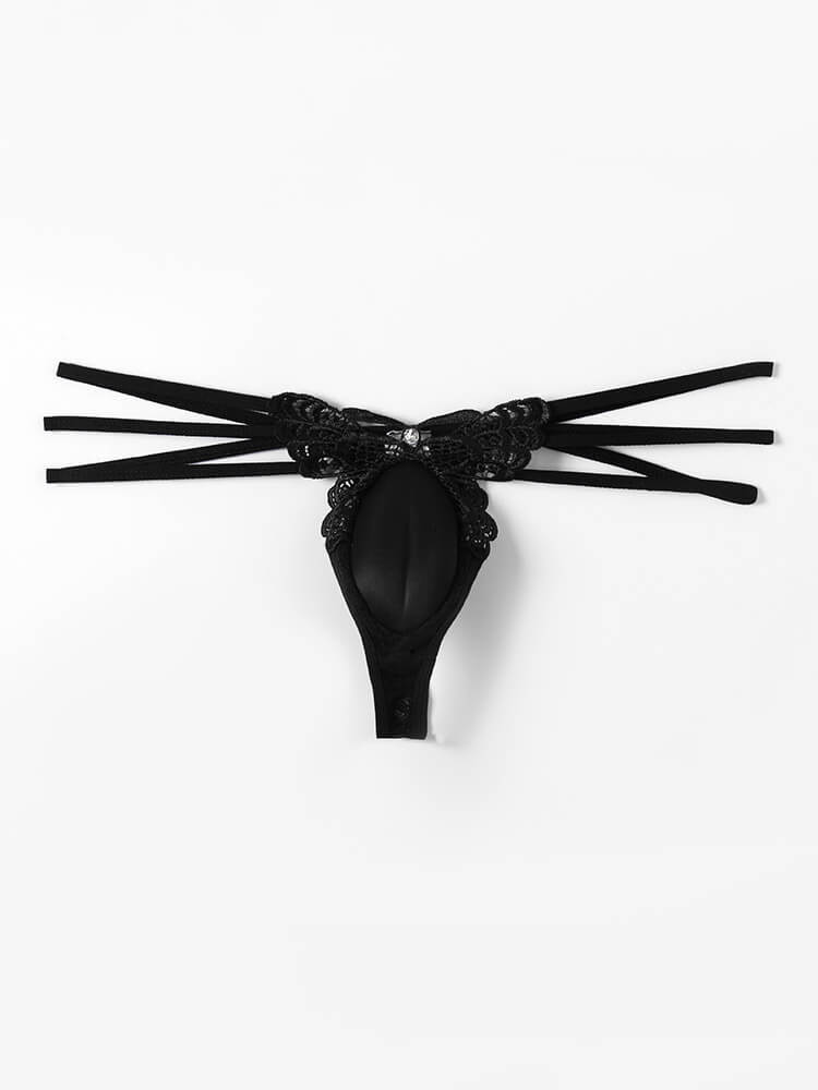 Men's Hidden Cock Sexy Lace Butterfly Thong
