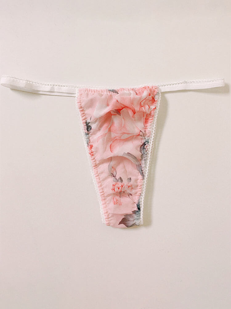 Men's Printed Design Thin Waist Pouch Thong
