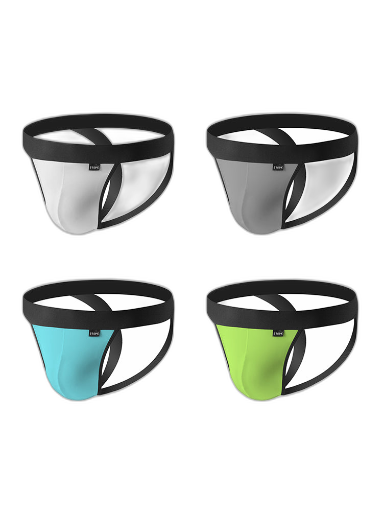 4-pack Men's Ice Silk Quick-Dry Breathable Mesh Jockstrap
