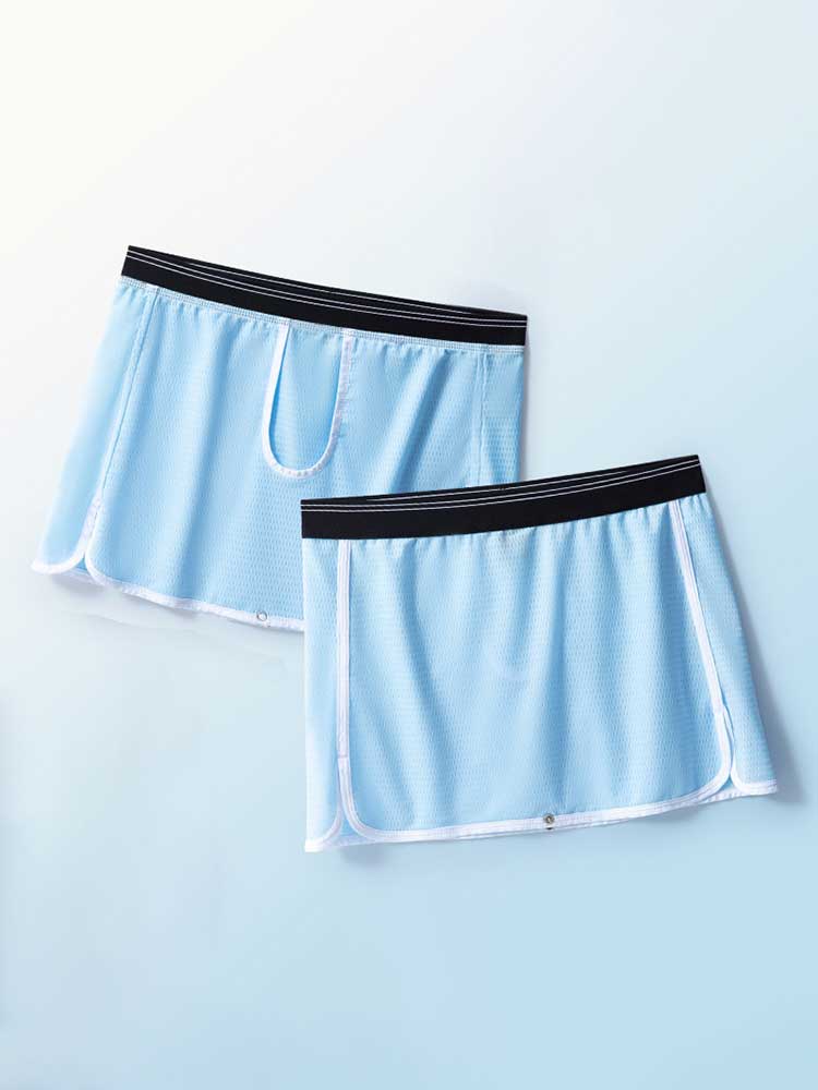 Men's Gun Bullet Separation Crotchless Skirt Trunks