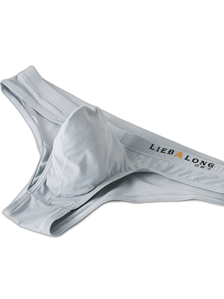 4 Pack Men's Ice Silk Low-Rise Big Pouch Sexy Comfortable Bikini