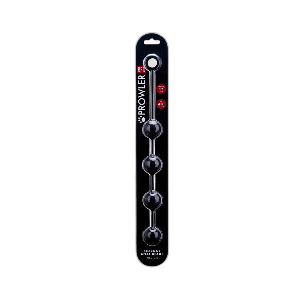 Prowler RED Silicone Anal Beads Black Medium