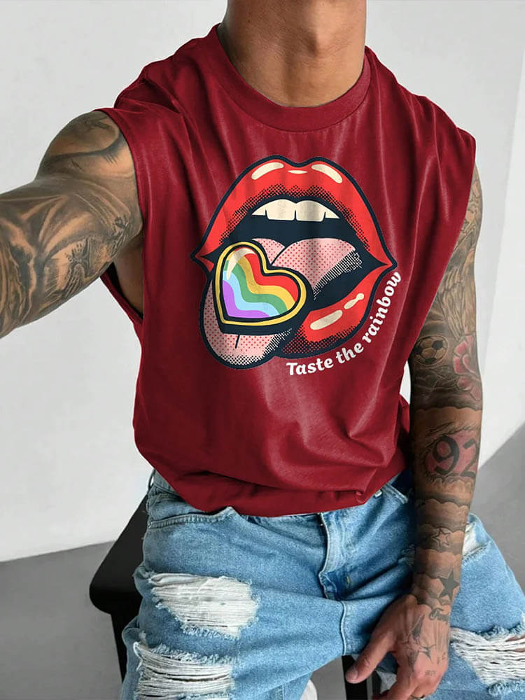 Men's Mouth Taste The Rainbow Wide Shoulder Vest