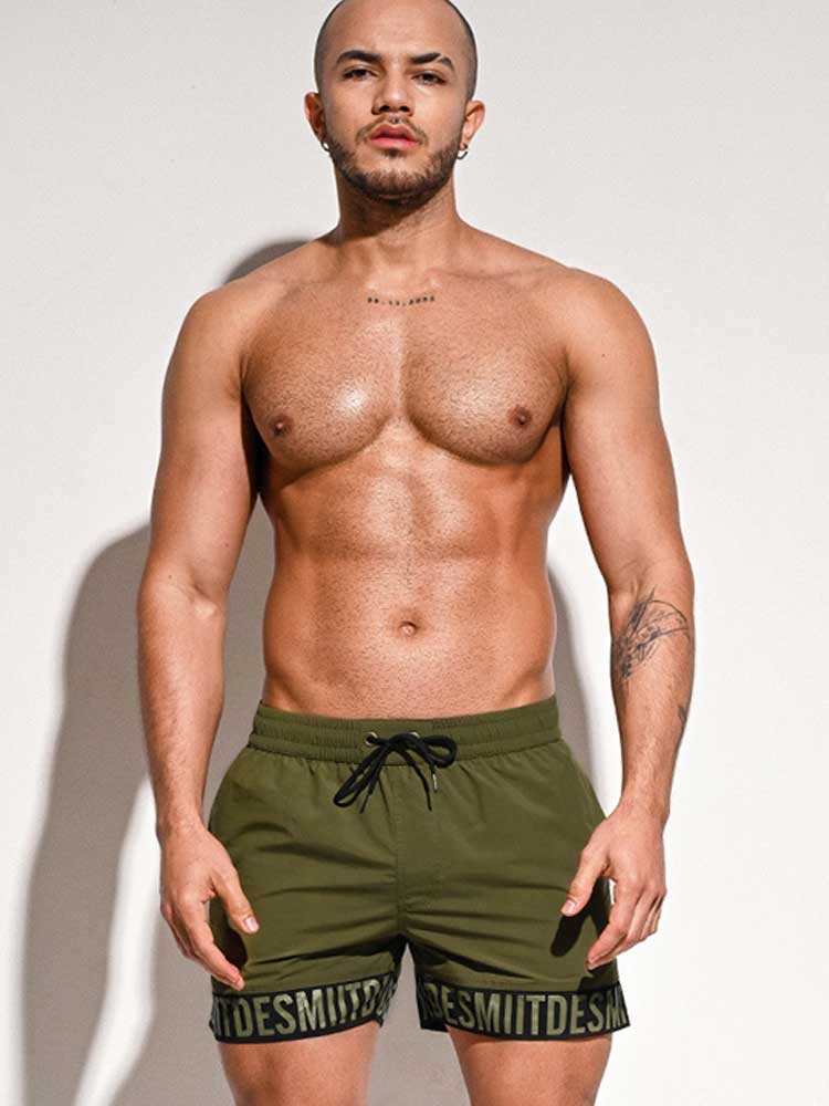 Men's Stylish Letter Athletic Beach Swim Trunks