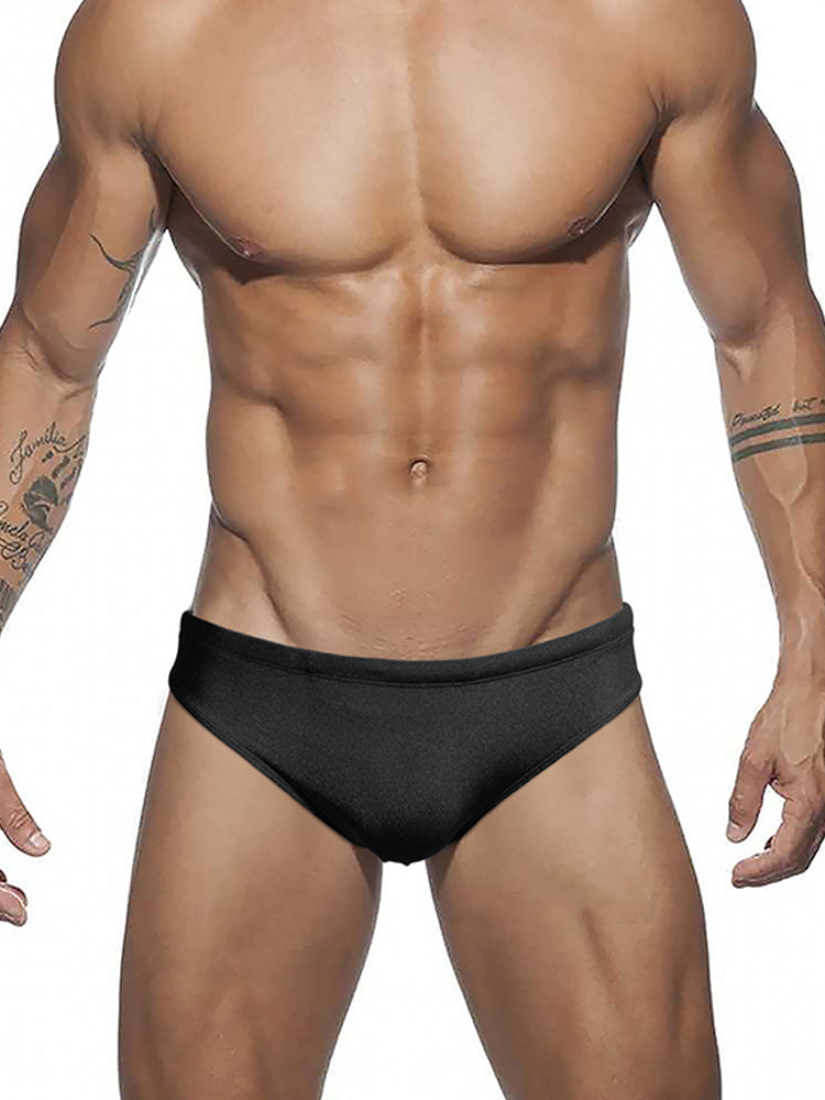 Men's Solid Color Shiny Sexy Triangle Swim Briefs