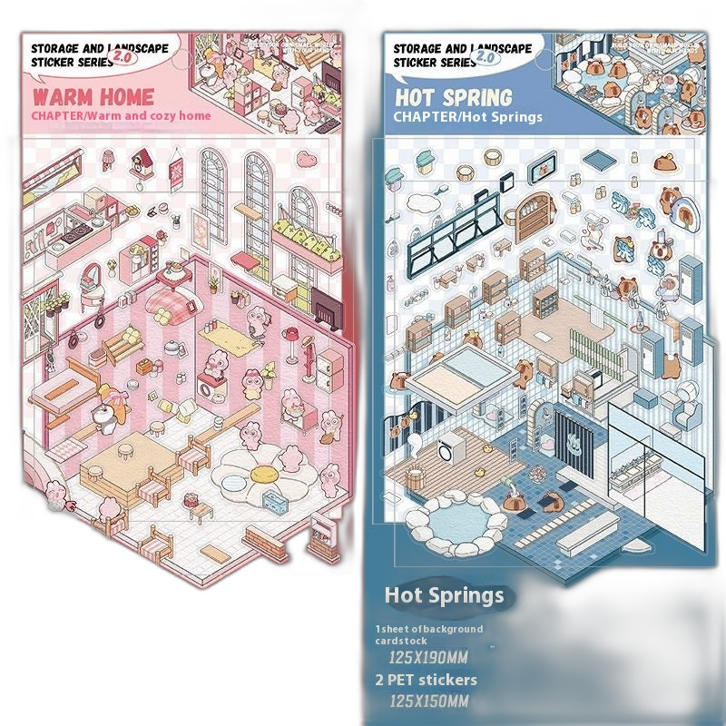 Cute DIY 3D Isometric Stickers