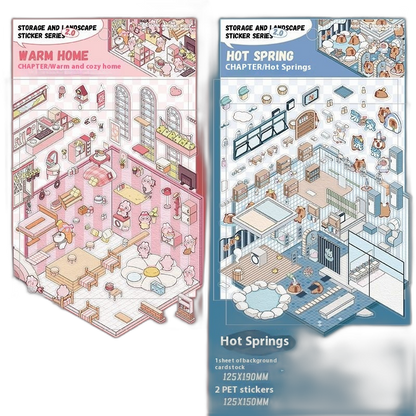 Cute DIY 3D Isometric Stickers