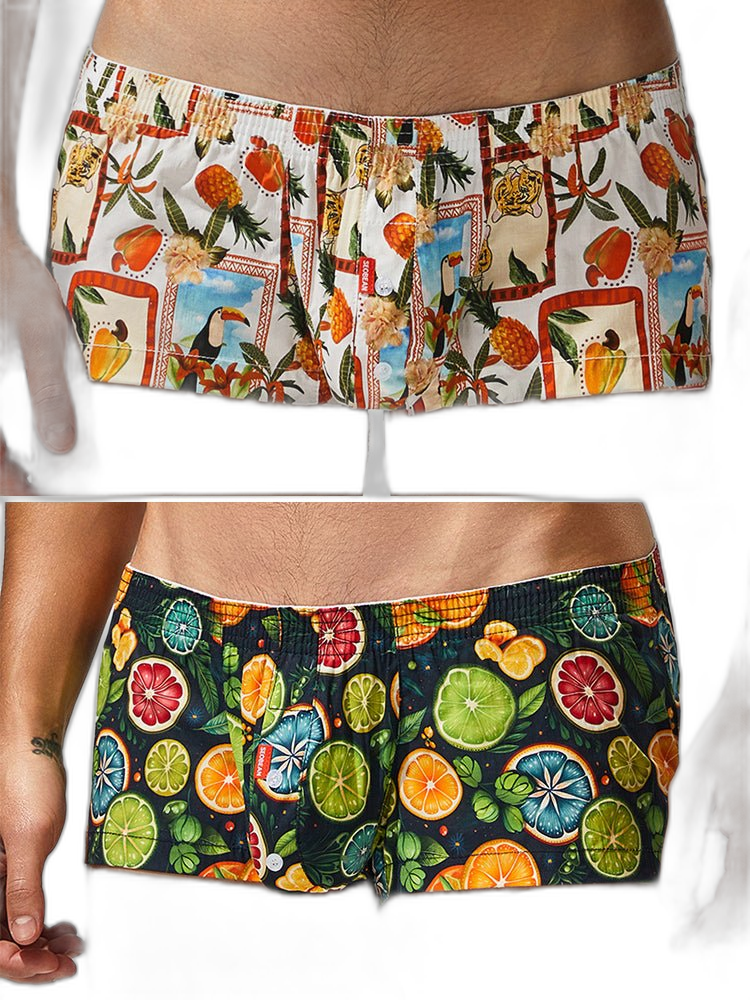 2 Pack Men's Printed Pure Cotton Trunks