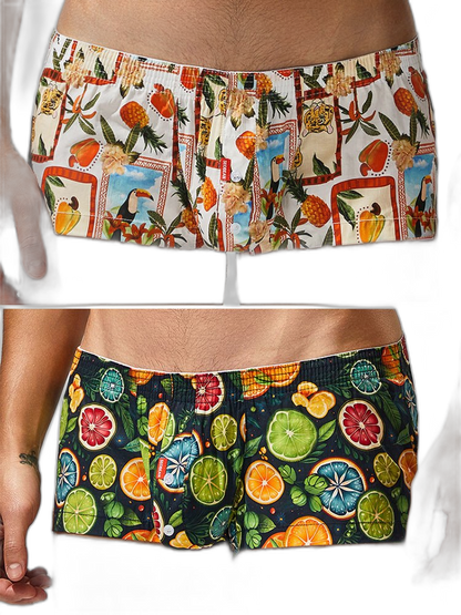 2 Pack Men's Printed Pure Cotton Trunks