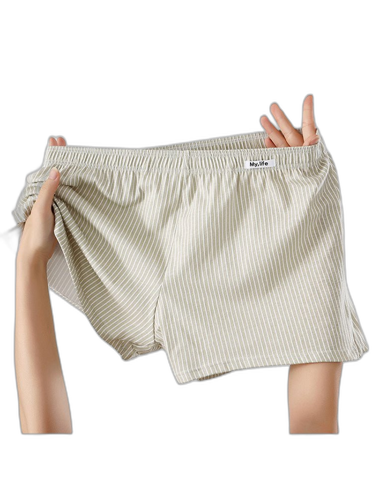 4 Pack Men's Pure Cotton Loose-Fit Antibacterial Home Sleep Boxer Shorts