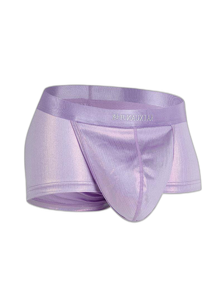 Men's Metallic Glossy Big Pouch Boxer with Fly