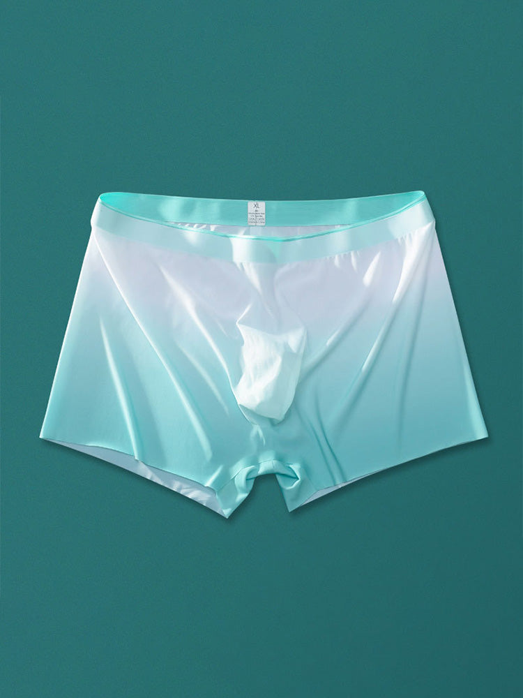 Men's Seamless Gradient Ice Silk Boxer Briefs 