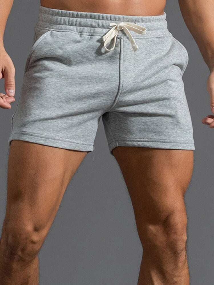 Men's Casual Solid Cotton Gym Shorts