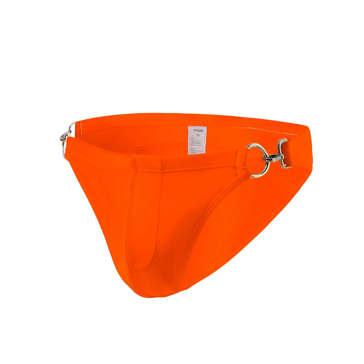 Men's Solid Color Metal Double Buckle Swim Bikini - Blue