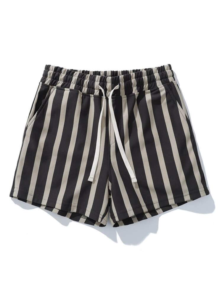 Men's American-Style Casual Wide-Stripe Cotton Shorts