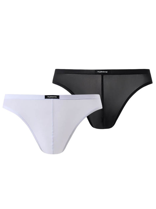 Men's Solid Color Sexy Transparent Thin Briefs