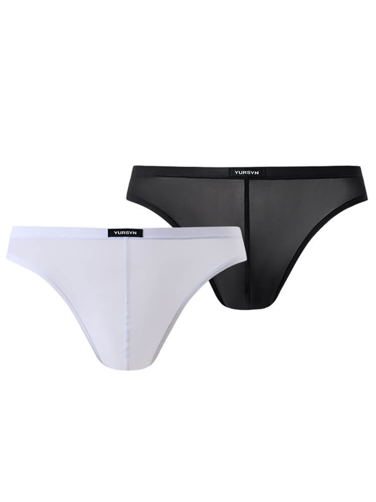 Men's Solid Color Sexy Transparent Thin Briefs