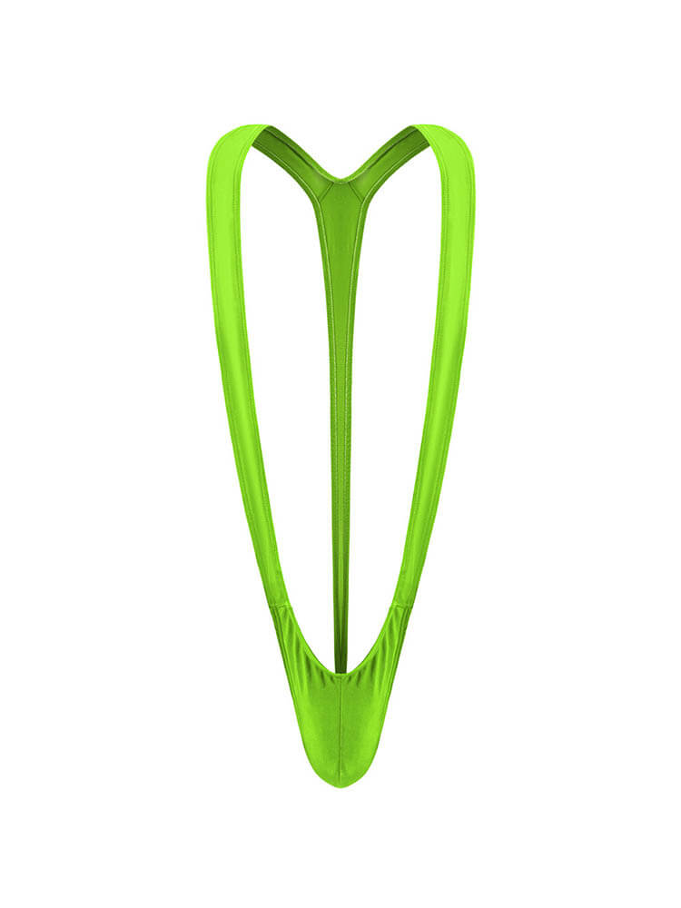 Men's Sexy Solid Color V-Shaped Bodysuit
