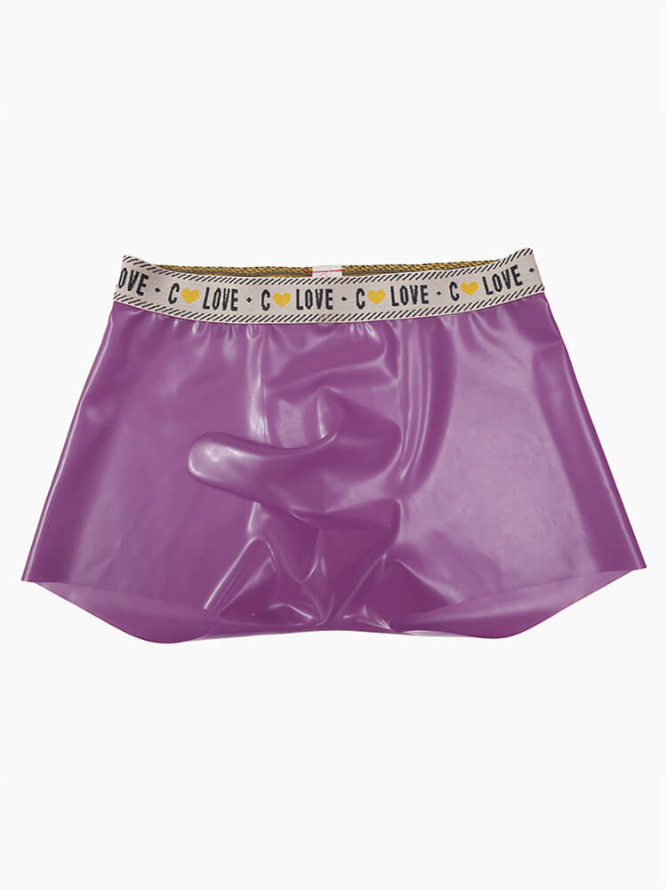 Men's Sexy Bullet-Separating Latex Boxer Briefs
