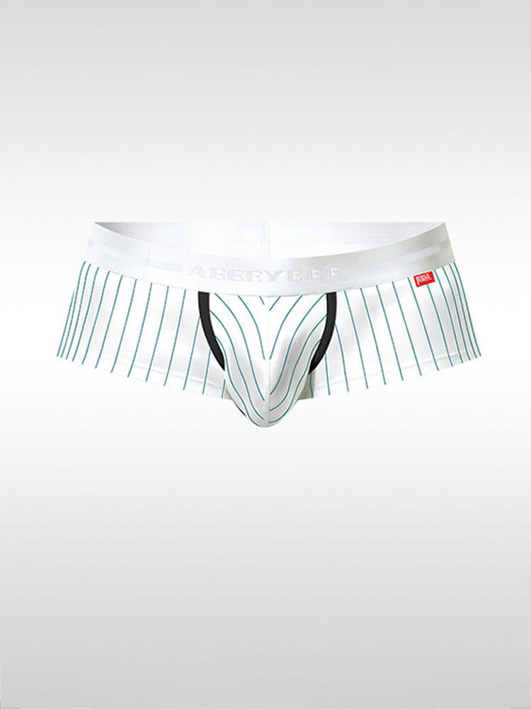 Men's Sexy Pinstriped Thin Bodysuit and Briefs