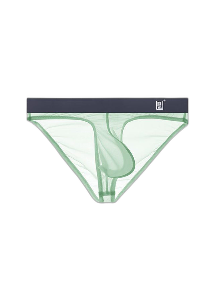 Men's Ultra Thin Ice Silk See-through Briefs