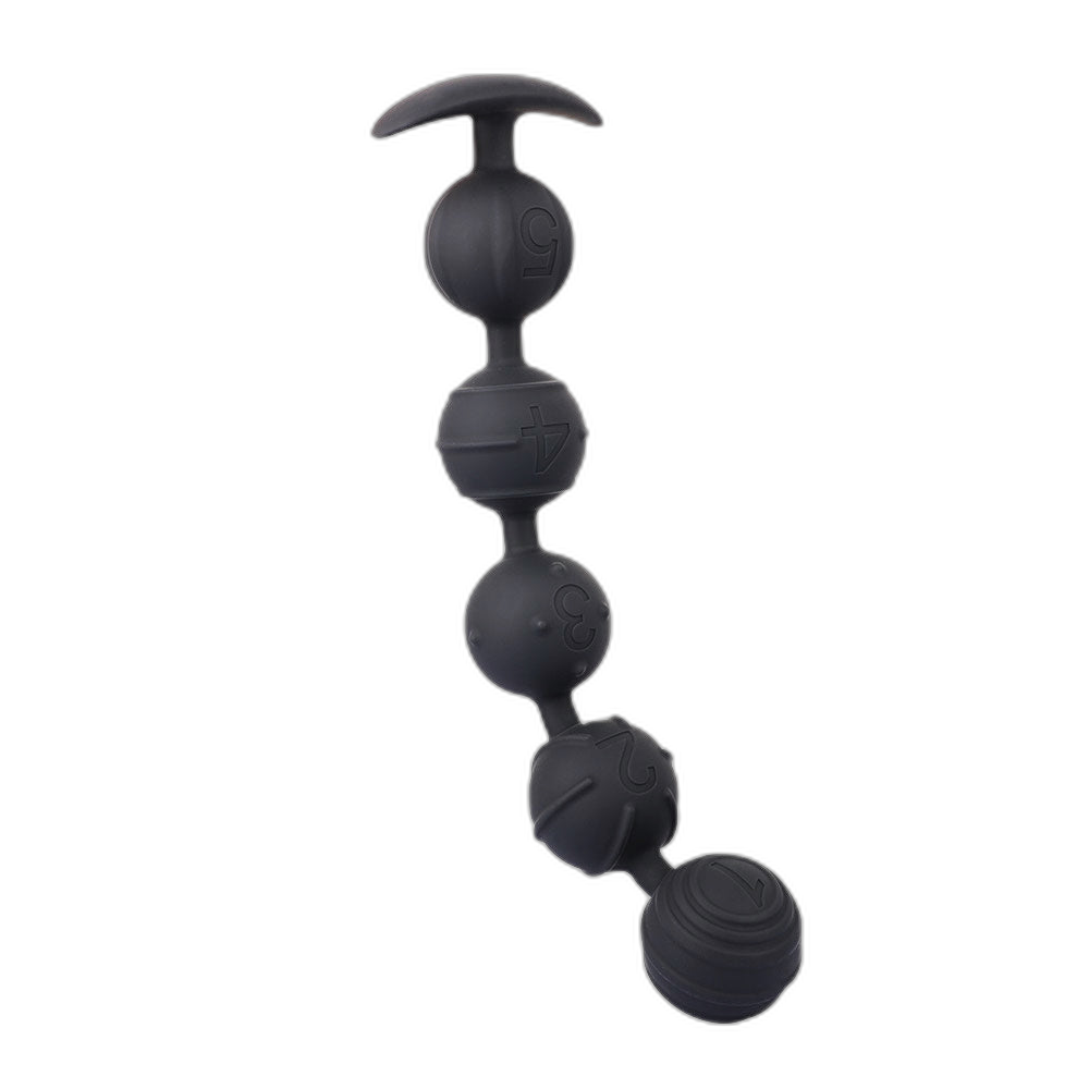 Penta - Silicone Anal Beads - 5 Beads with Tail