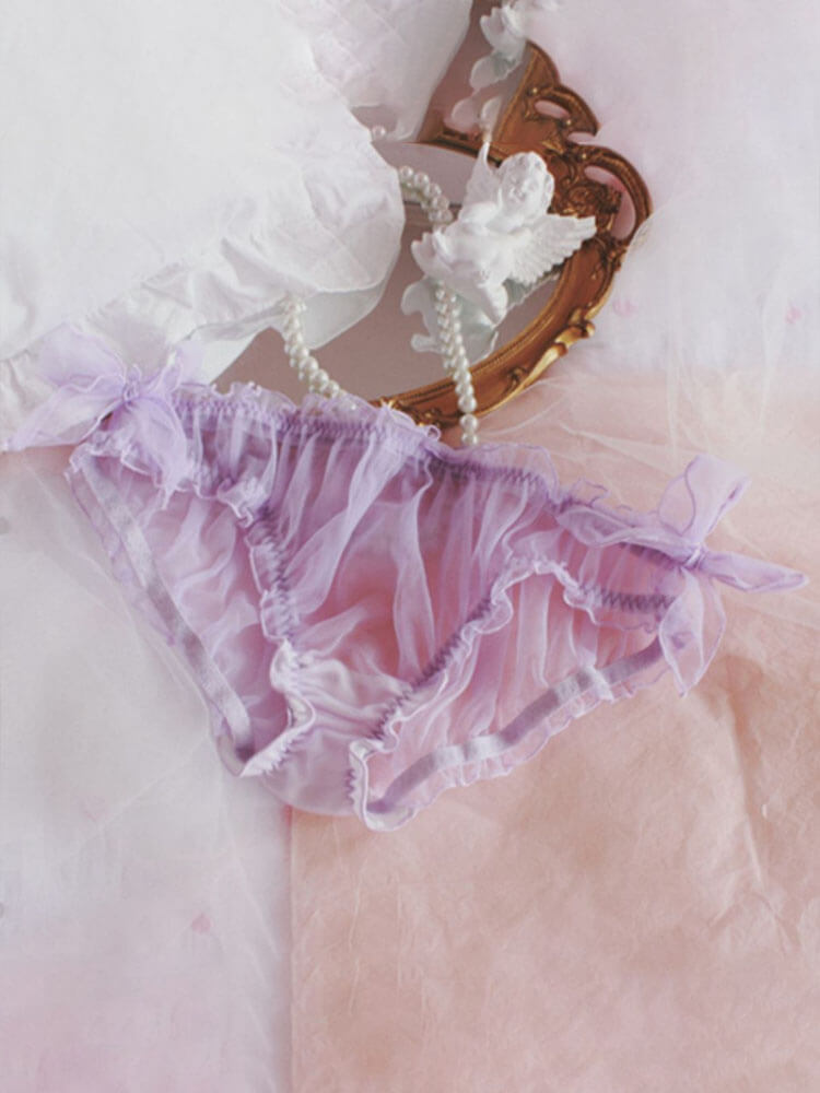 Men's Chiffon Bowknot See-Through Briefs