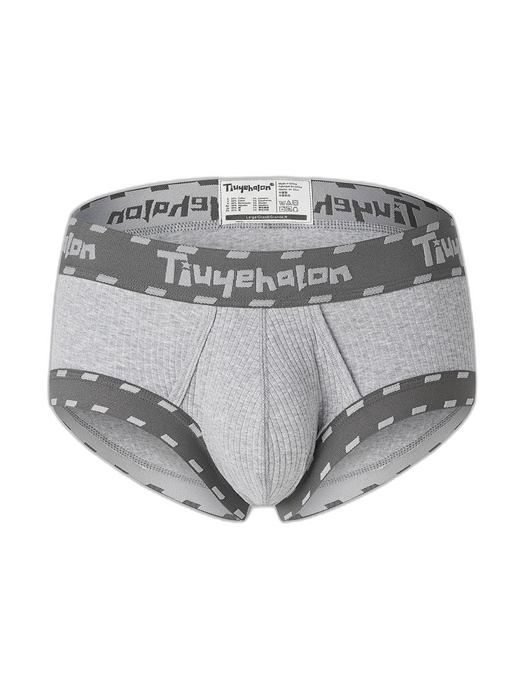 Men's Threaded Fabric Pouch Trunks With Fly