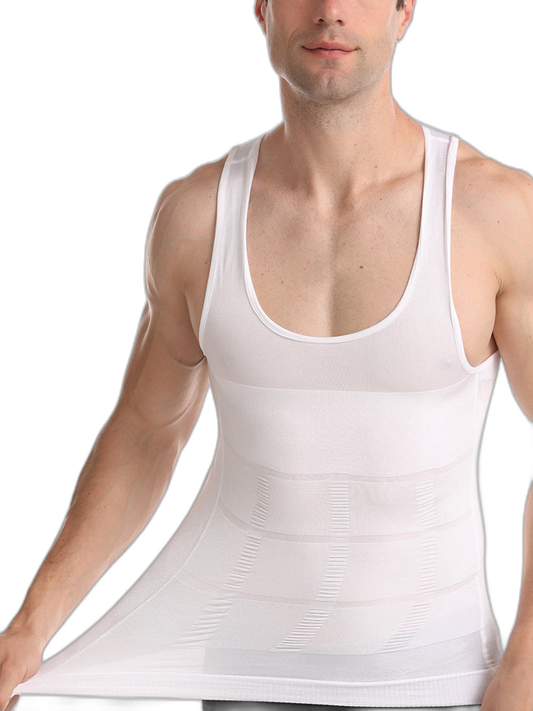 Mens Waist Body Shaper Vest T-Shirt Tank Tops