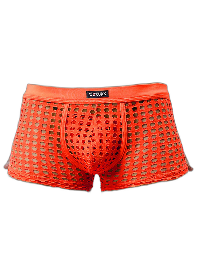 2 Pack Men's Hollow Mesh Sexy Trendy Moisture-Wicking Trunks