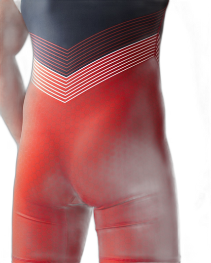 DEN Wrestling Singlet - Black v Red