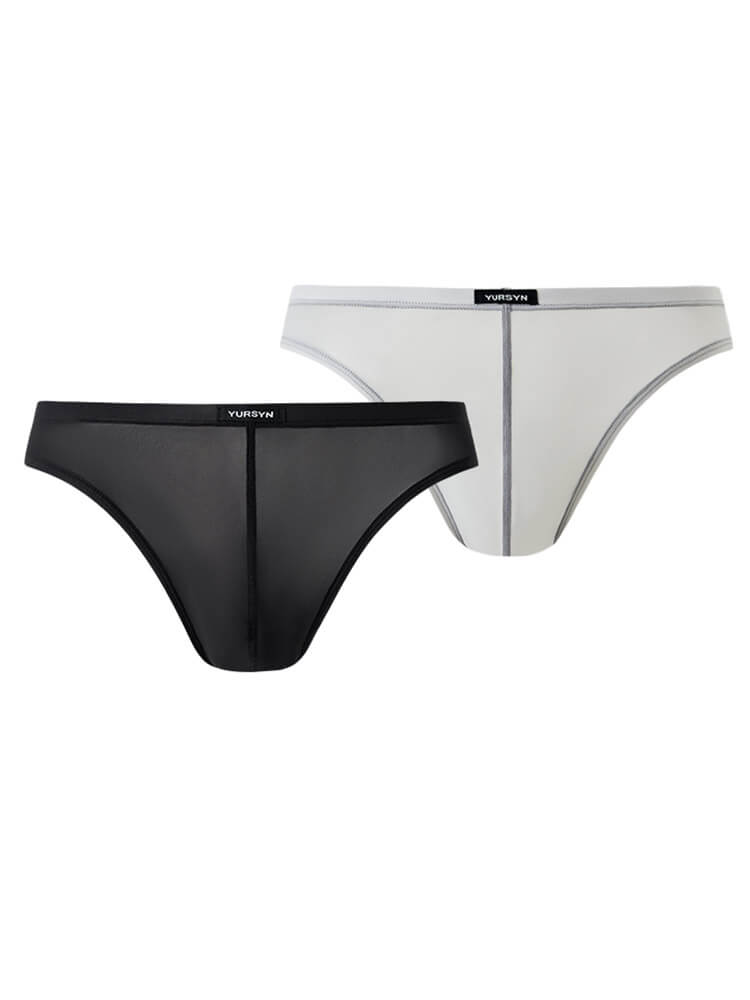 Men's Solid Color Sexy Transparent Thin Briefs