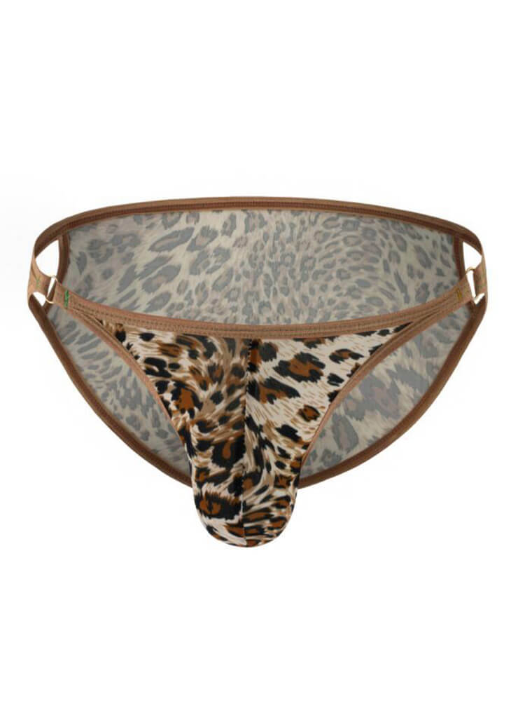 Men's Sexy Low-Rise Leopard Print Cotton Thong