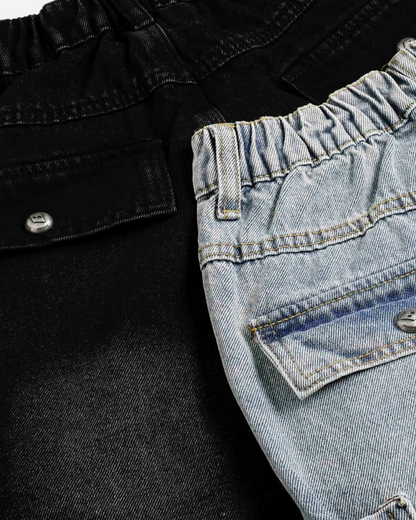 Vintage Washed Distressed Pocket Capri Pants