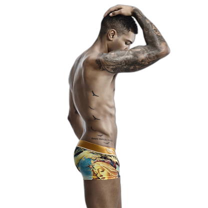 SEOBEAN Luxe Print Silk Low-Waist Boxers