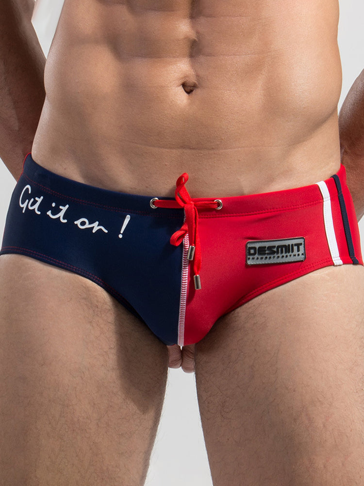 Men's Colorblock Tethered Low Rise Beach Swim Briefs