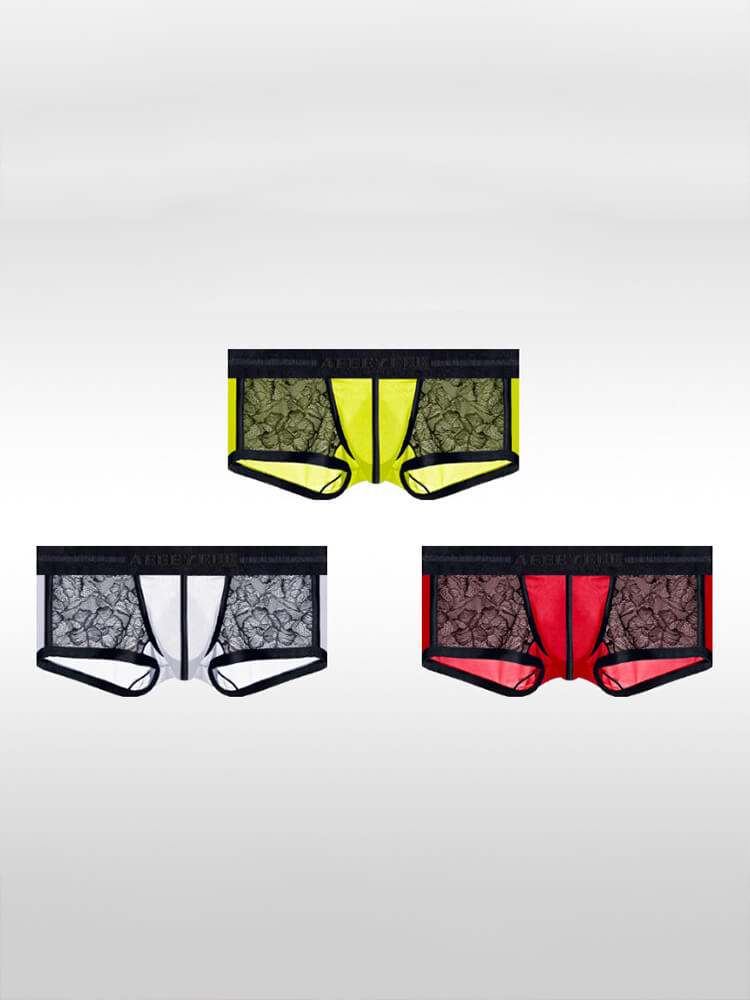 Men's Ice Silk Lace Sexy Sheer Ultra-Thin Trunks
