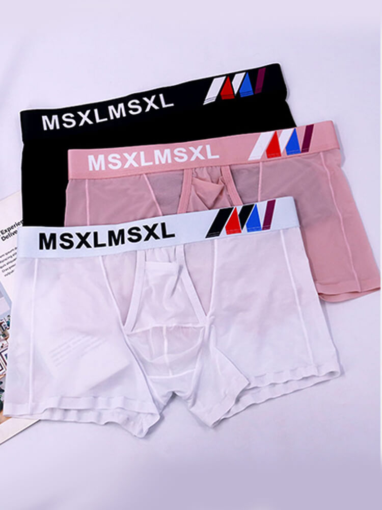 Men's Sexy Sheer Gun Bullet Separation Thin Trunks