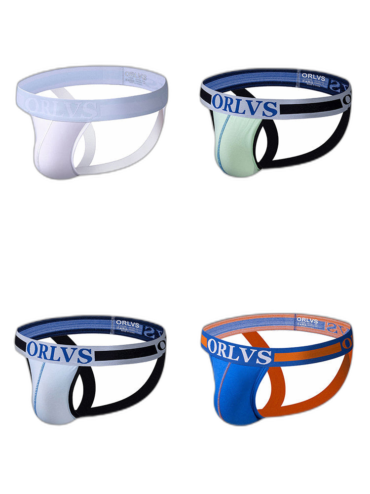 4 Pack Contrast Colors Low Rise Jockstraps