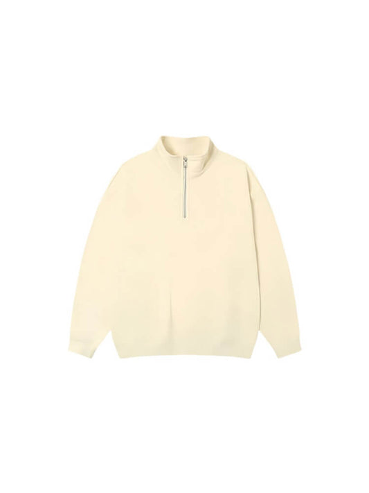Men's Half Zip Stand Collar Solid Color Sweatshirt