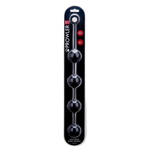 Prowler RED Silicone Anal Beads Black Large