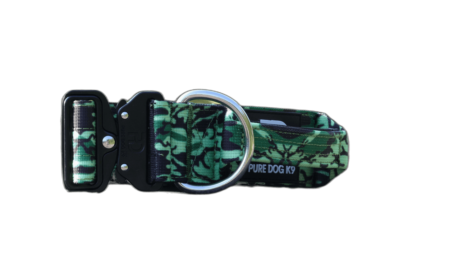 Pure Dog K9 Tactical Collar Green Camo