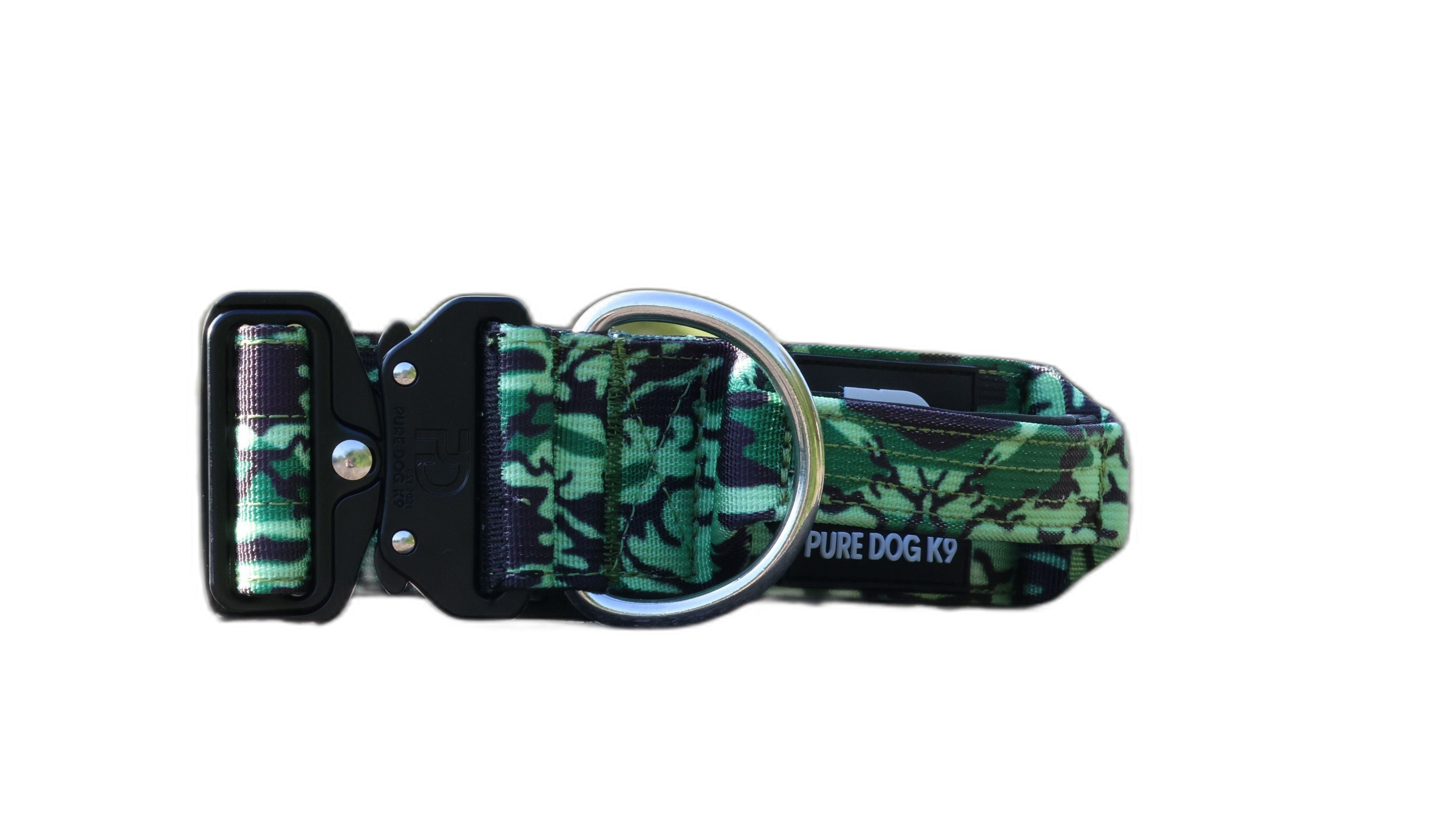 Pure Dog K9 Tactical Collar Green Camo
