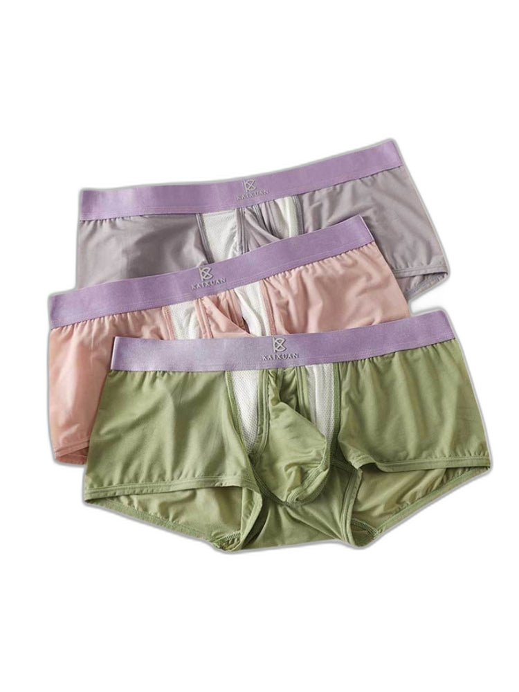 3 Pack Men's Supportive Pouch Lightweight Antibacterial Cooling Trunks